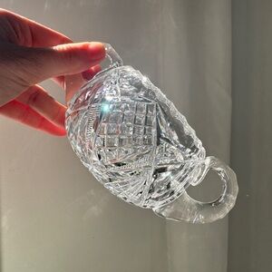 Vintage Cut Crystal Creamer & Sugar Bowl Set Star Pattern